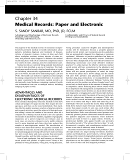 Chapter 34 Medical Records: Paper and Electronic