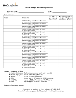 Infinite Campus Account Request Form