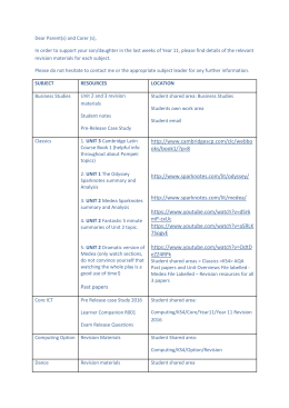 Year 11 Revision Materials