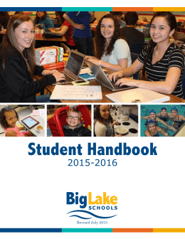 Student Handbook - Big Lake Schools / Big Lake Schools