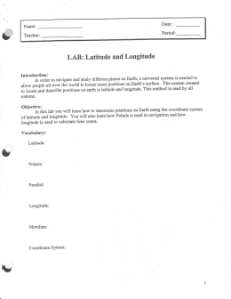 LAB: Latitude and Longitude