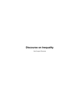Discourse on Inequality