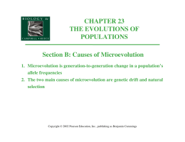 Section B: Causes of Microevolution CHAPTER 23 THE