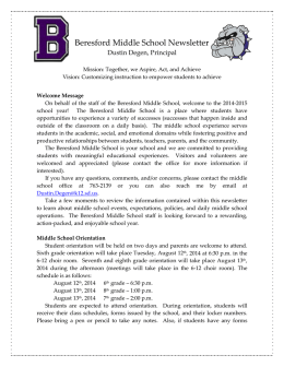 Beresford Middle School Newsletter