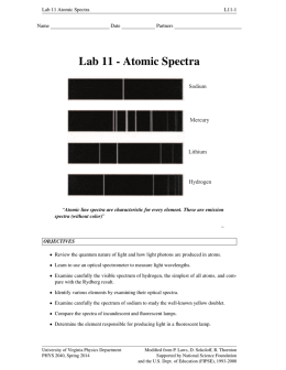 Lab 11 - Atomic Spectra - University of Virginia