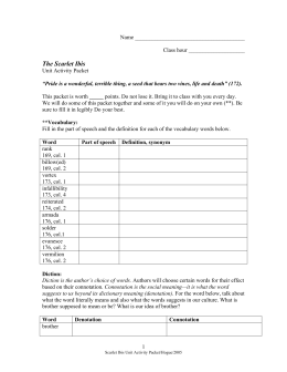The scarlet ibis Unit Activity Packet