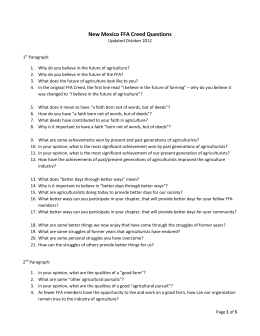 New Mexico FFA Creed Questions
