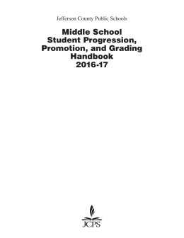 Middle School Student Progression, Promotion, and Grading