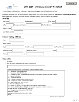 ERAS 2014 - MyERAS Application Worksheet