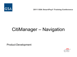 CitiManager - Navigation