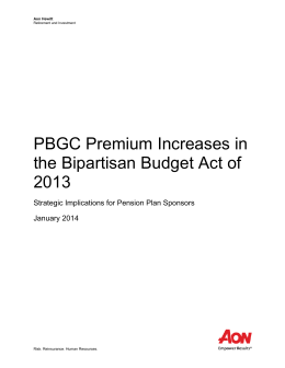 PBGC Premium Increases in the Bipartisan Budget Act of 2013