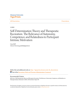 Self-Determination Theory and Therapeutic Recreation