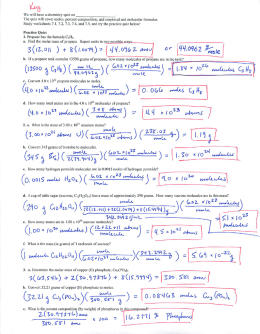 Mole Practice Quiz Key