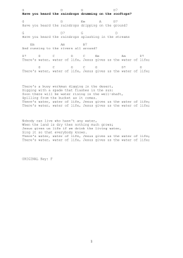 Come and Praise songs (arrangements in the key of G/Em)