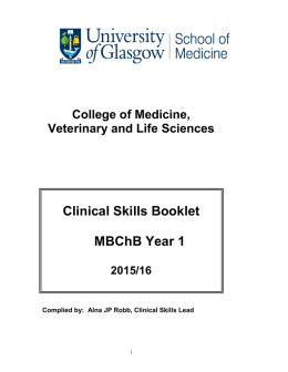 Year 1 Clinical Skills Booklet