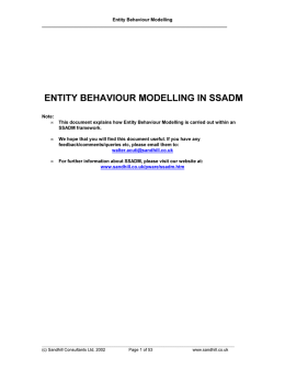 Entity Behaviour Modelling