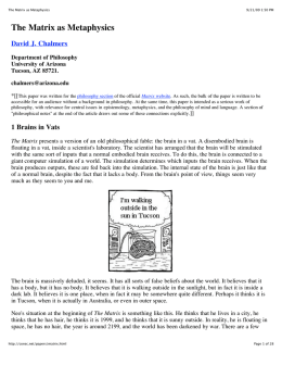The Matrix as Metaphysics - Career Account Web Pages