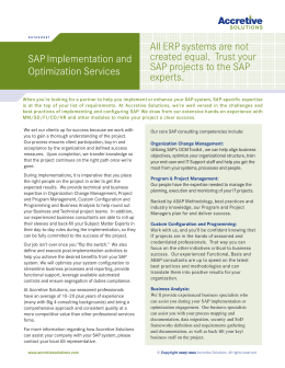 AS SAP Implementation and Optimization Services Datasheet 1209