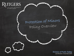 POM Policy Overview  - Protection of Minors