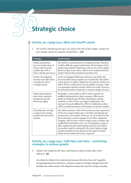 Strategic choice