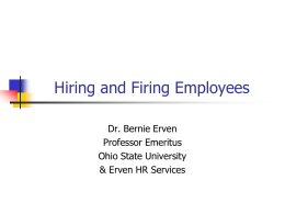Hiring and Firing Employees