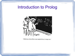 Tutorial 7: Introduction to Prolog