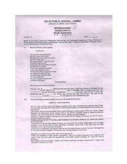 Page 1 CLASS: will DELHI PUBLIC SCHOOL, JAMMU (Affiliated to