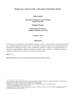 Democracy and Growth: A Dynamic Panel Data Study