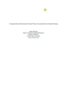 A Linguistically and Educationally Oriented Theory of Learning