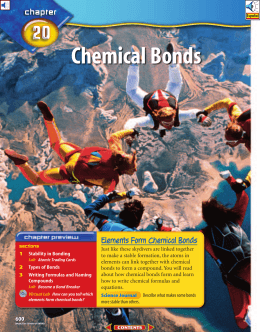 Chapter 20: Chemical Bonds - Ottawa Hills Local School District