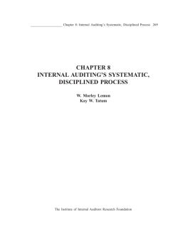 Chapter 8: Internal Auditing`s Systematic