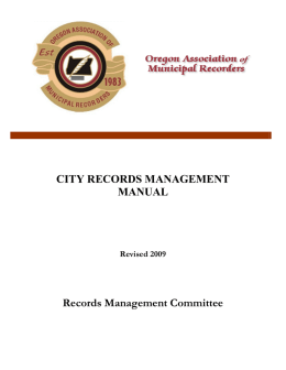 City Records Management Manual