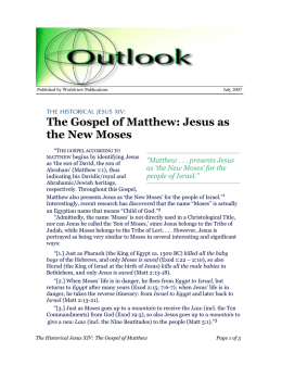 The Gospel of Matthew: Jesus as the New Moses