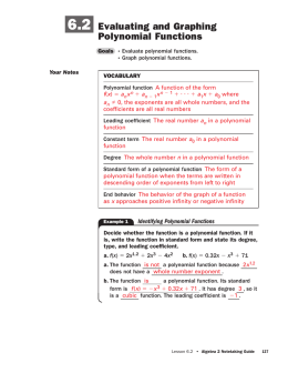 Evaluating and Graphing Polynomial Functions