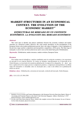 market structures in an economical context. the evolution