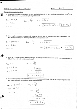 Page 1 in Ł PT08D05: Circular Motion: Problems Worksheet Name