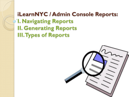 iLearnNYC / Admin Console Reports