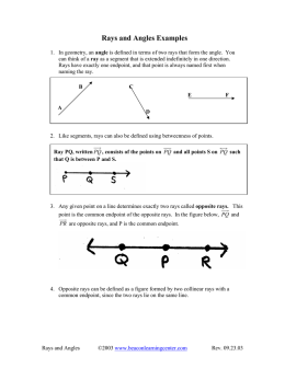 Rays and Angles Examples