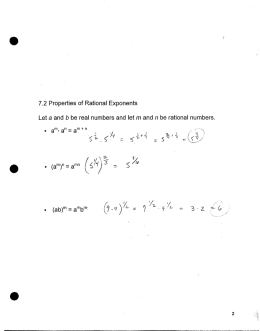7.2 Properties of Rational Exponents