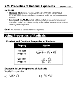 Using Properties of Radicals