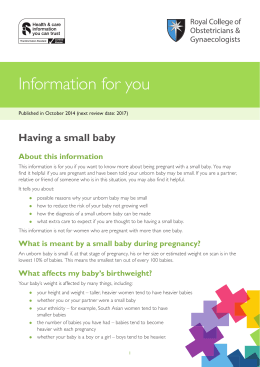 Having a small baby - Royal College of Obstetricians and