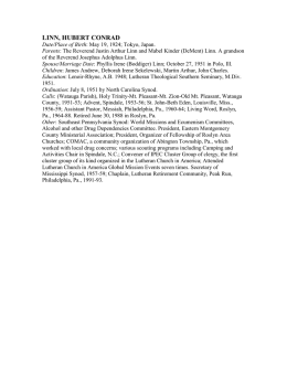 linn, hubert conrad - The North Carolina Lutheran Synod