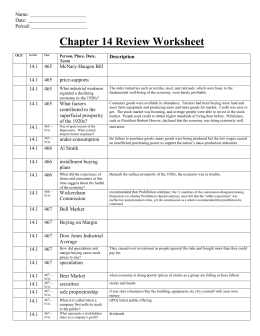 Chapter 14 Review Worksheet