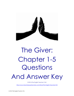 The Giver chapter 1-5 questions and answer key