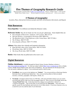 Five Themes of Geography Research Guide