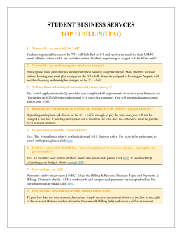 Top 10 Billing FAQ`s - Student Business Services
