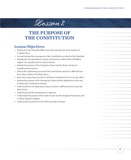 Lesson 2: The Purpose of the Constitution