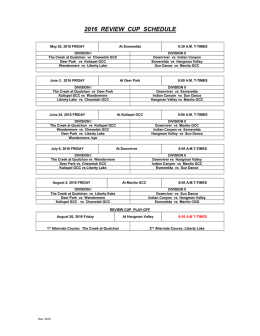 2016 Review Cup Schedule