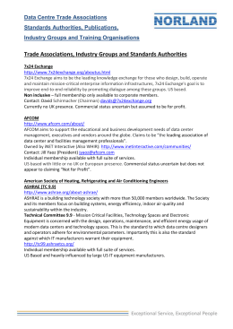 Trade Associations, Industry Groups and Standards Authorities