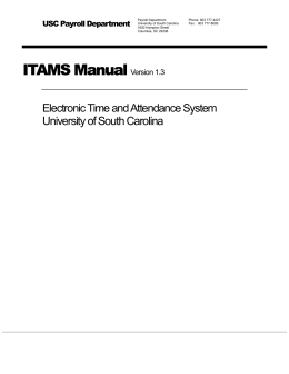 ITAMS Manual Version 1.3 - the Department of Payroll